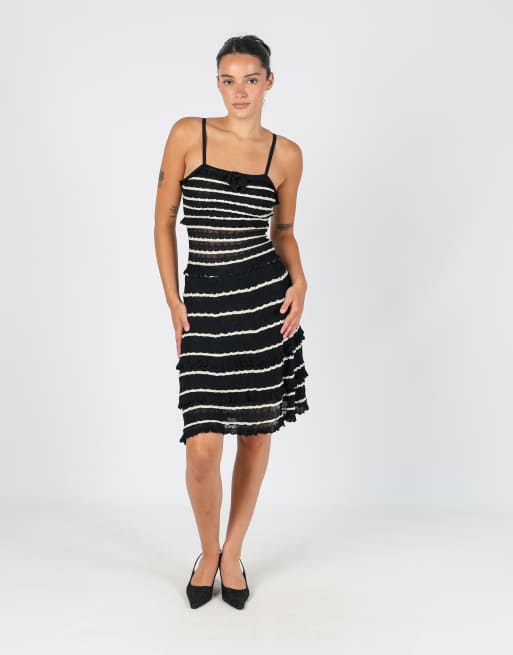 Vintage Unbranded XS woven midi dress in black