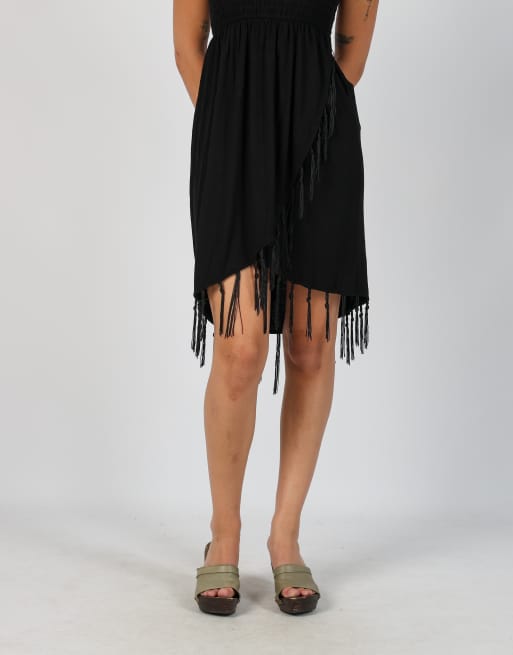 Vintage Unbranded XS woven midi dress in black, 2 of 4