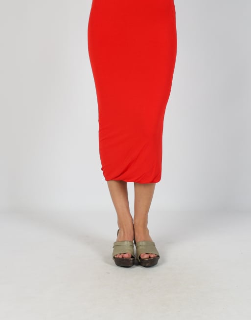 Vintage Unbranded XS woven midi dress in red, 2 of 4