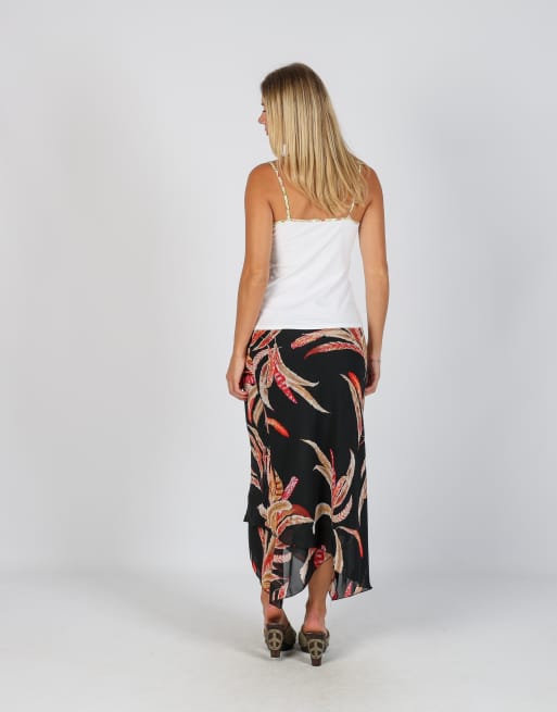 Vintage Unbranded XS woven midi skirt in black, 3 of 4