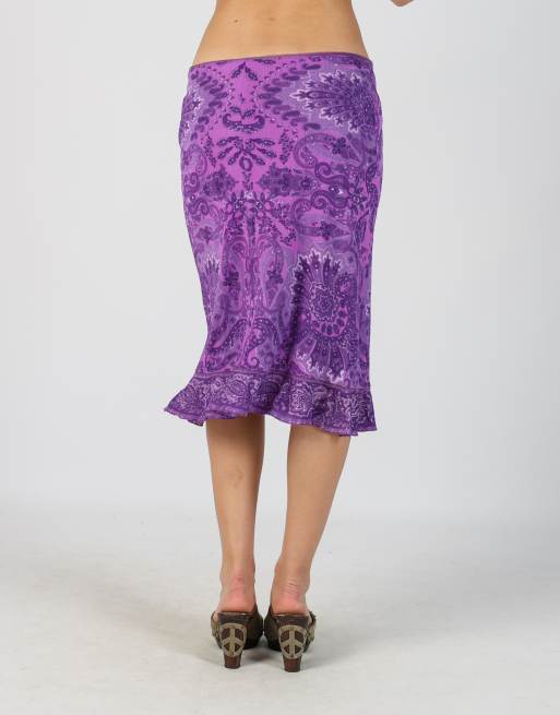 Vintage Unbranded XS woven midi skirt in purple, 4 of 4