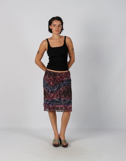 Vintage Unbranded XS woven midi skirt in purple, 1 of 4