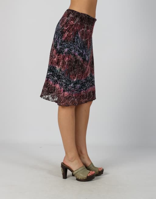 Vintage Unbranded XS woven midi skirt in purple, 2 of 4