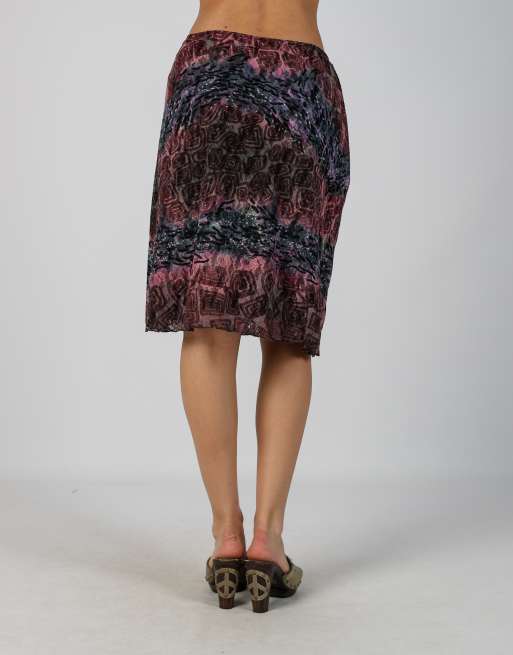 Vintage Unbranded XS woven midi skirt in purple, 4 of 4