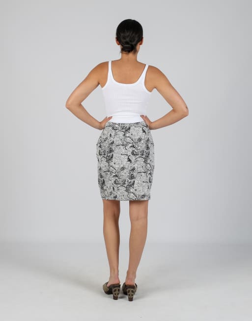 Vintage Unbranded XS woven midi skirt in white, 3 of 4