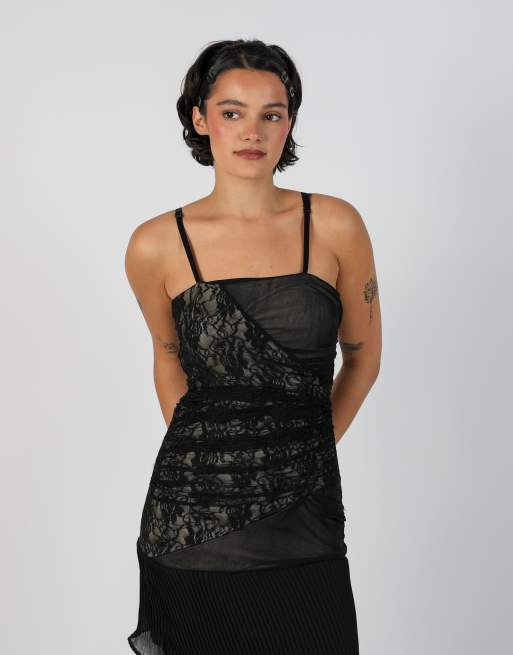 Vintage Unbranded XS woven mini dress in black, 2 of 4