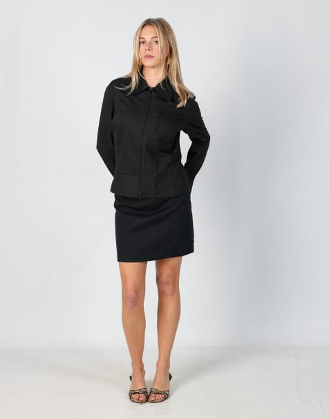 Vintage Unbranded XS woven mini skirt in black - view 1