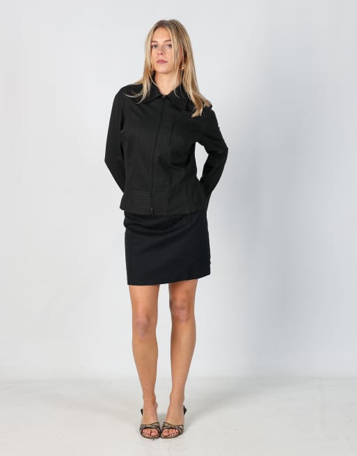 Vintage Unbranded XS woven mini skirt in black