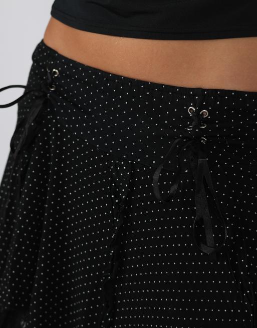Vintage Unbranded XS woven mini skirt in black, 4 of 4