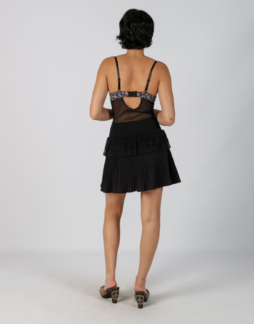 Vintage Unbranded XS woven mini skirt in black, 3 of 4