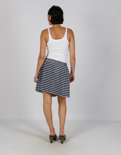 Vintage Unbranded XS woven mini skirt in blue, 3 of 4
