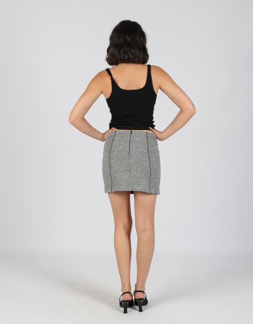 Vintage Unbranded XS woven mini skirt in ivory, 3 of 4