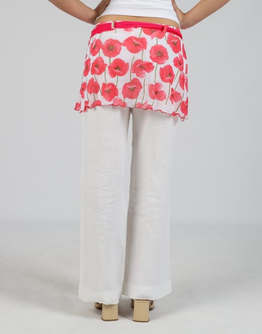 Vintage Unbranded XS woven mini skirt in ivory, 4 of 4