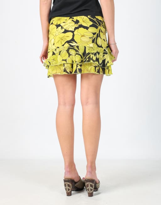 Vintage Unbranded XS woven mini skirt in light green, 2 of 4