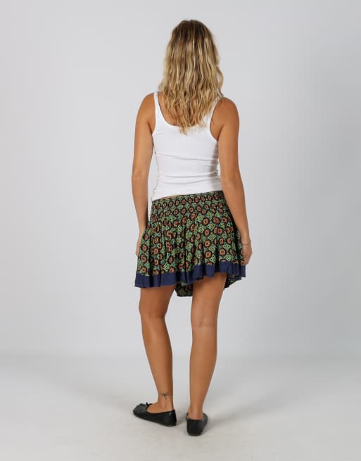 Vintage Unbranded XS woven mini skirt in navy blue, 3 of 4