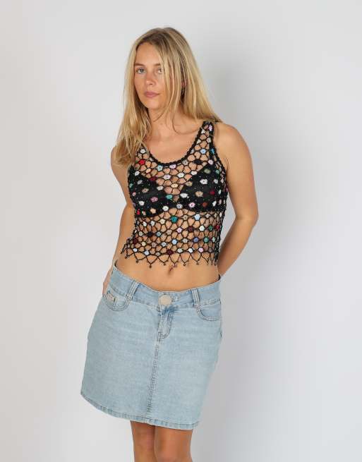 Vintage Unbranded XS woven top in black