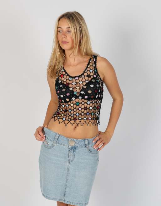 Vintage Unbranded XS woven top in black, 3 of 4