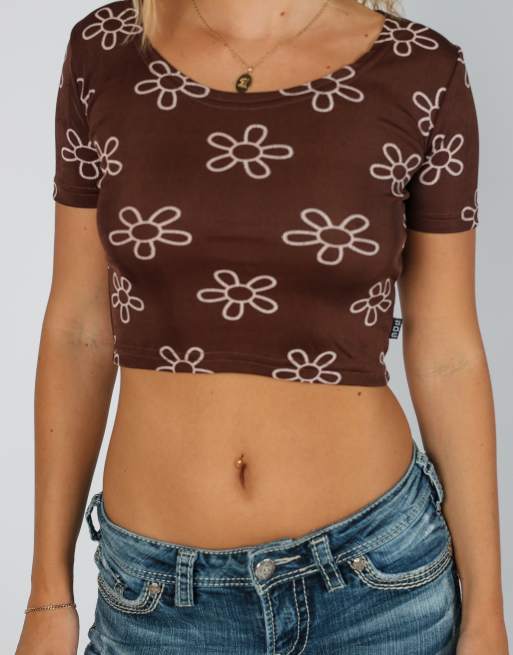 Vintage Unbranded XS woven top in brown, 4 of 4