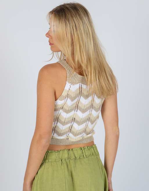Vintage Unbranded XS woven top in gold, 2 of 4