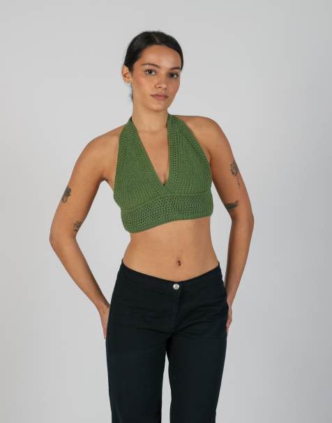 Vintage Unbranded XS woven top in light green - view 1