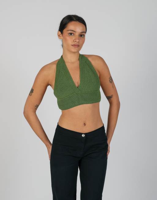 Vintage Unbranded XS woven top in light green