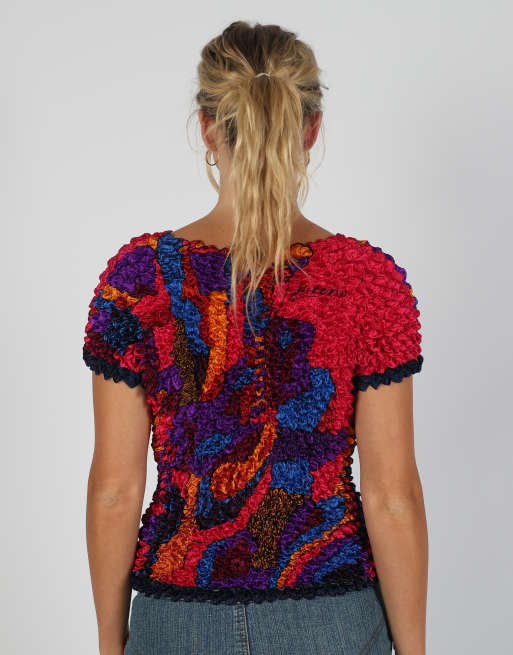 Vintage Unbranded XS woven top in multi colured, 2 of 4