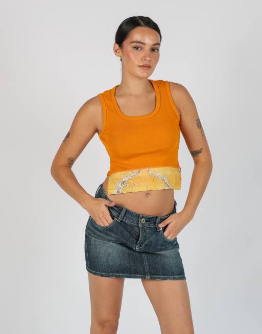 Vintage Unbranded XS woven top in orange, 1 of 4