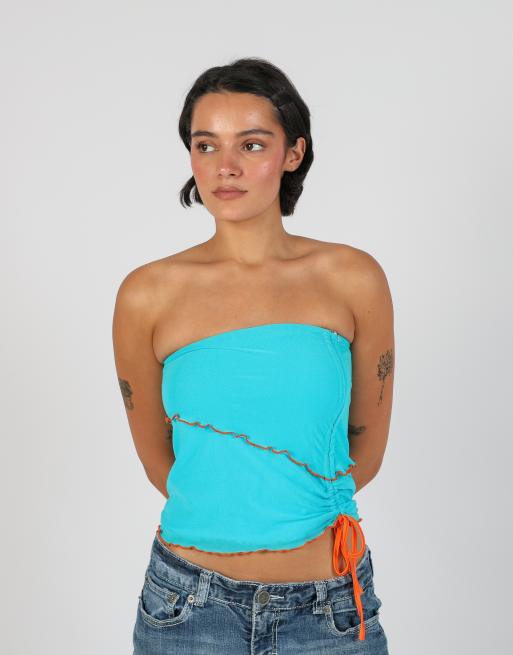 Vintage Unbranded XS woven top in turquoise, 1 of 4