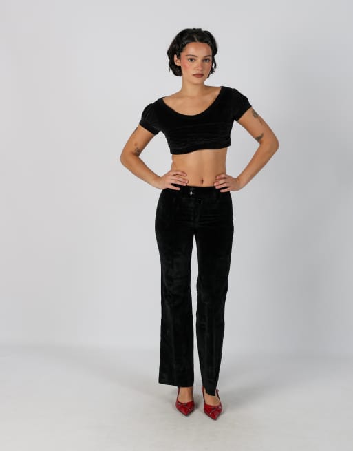 Vintage Unbranded XS woven trousers in black, 1 of 4