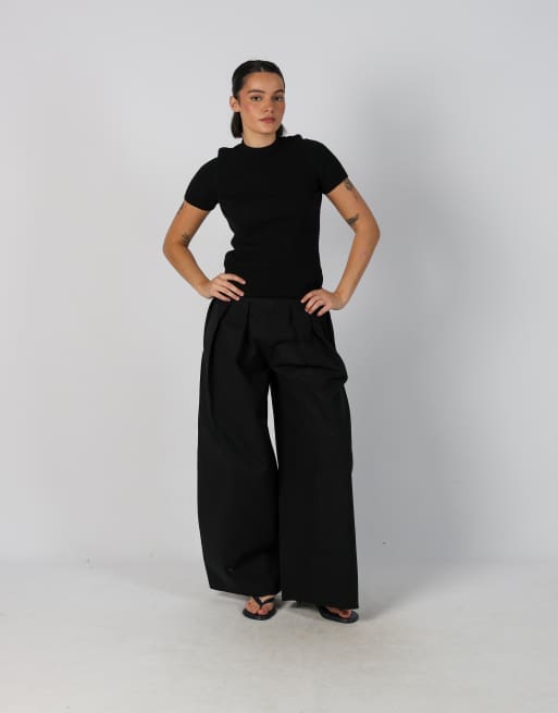 Vintage Unbranded XS woven trousers in black, 1 of 4