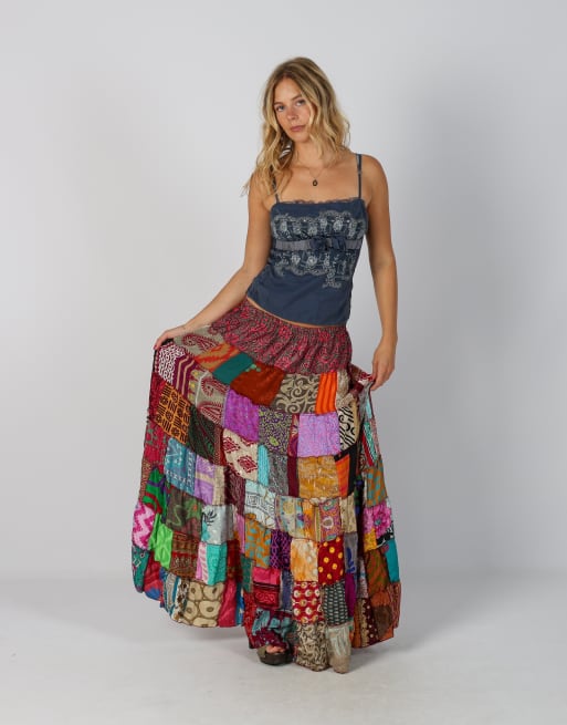 Vintage Unbranded XXS woven maxi skirt in multi colured, 1 of 4