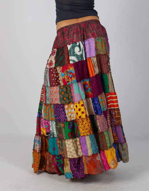 Vintage Unbranded XXS woven maxi skirt in multi colured, 2 of 4