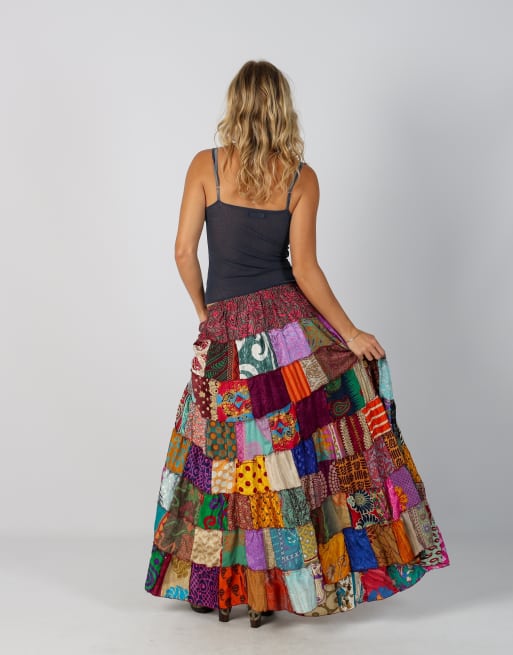 Vintage Unbranded XXS woven maxi skirt in multi colured, 3 of 4