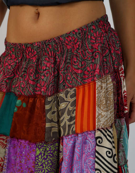 Vintage Unbranded XXS woven maxi skirt in multi colured, 4 of 4