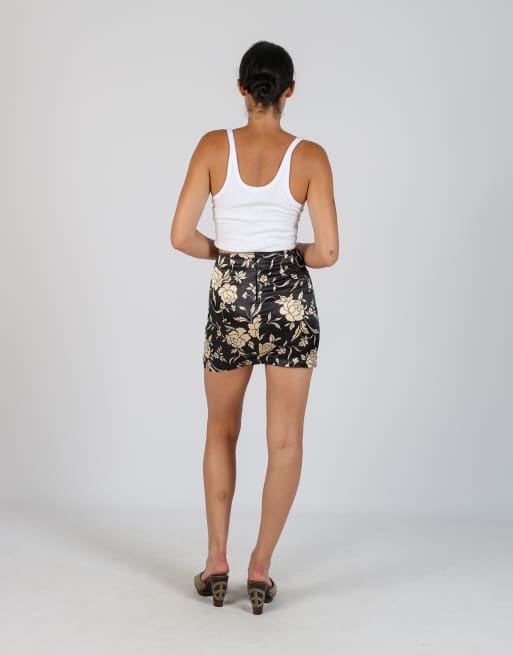 Vintage Unbranded XXS woven mini skirt in black, 3 of 4
