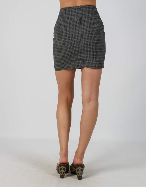 Vintage Unbranded XXS woven mini skirt in charcoal grey, 4 of 4