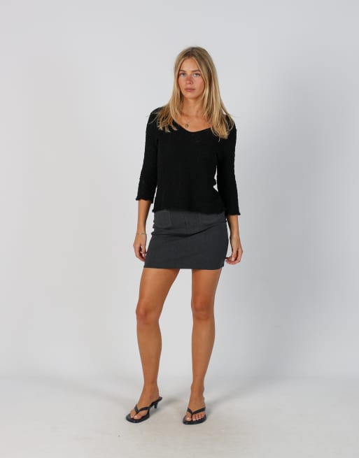 Vintage Unbranded XXS woven mini skirt in grey, 1 of 4