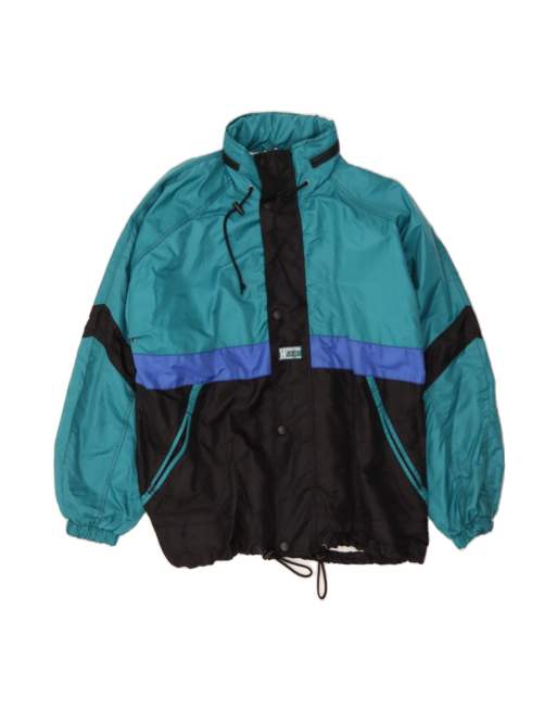 Vintage Unisex Windbreaker Jacket EU 52/54 Large In Blue Colourblock