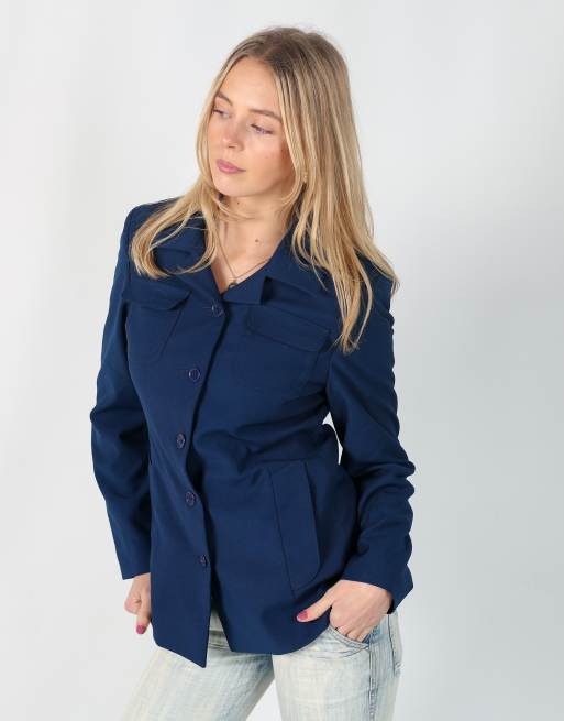 Vintage United Colours of Benetton L blazer in blue, 3 of 4