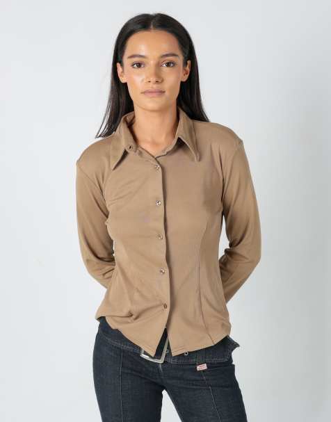 Vintage United Colours of Benetton M Blouse Tan - view 1