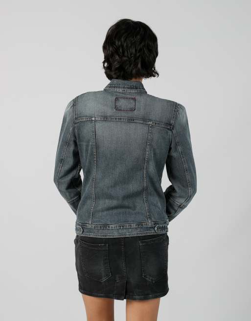Vintage United Colours of Benetton M denim jacket in grey, 2 of 4