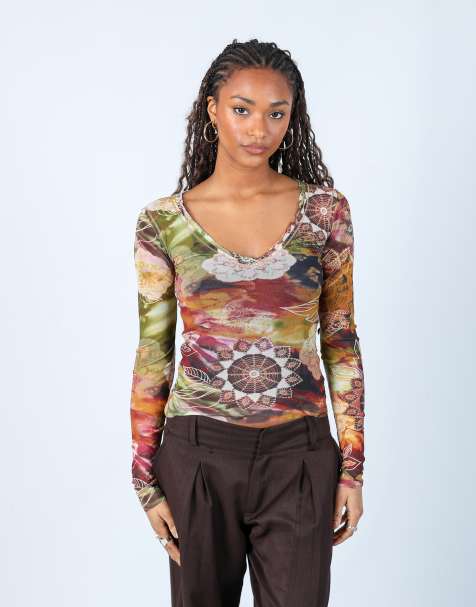 Vintage United Colours of Benetton S blouse in brown - view 1