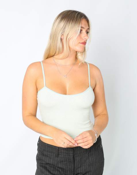 Vintage United Colours of Benetton S cami in turquoise - view 1