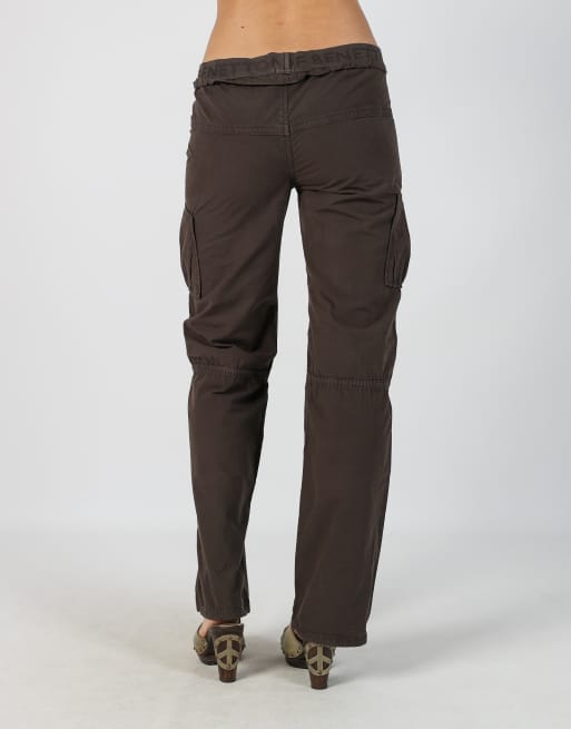 Vintage United Colours of Benetton S cargo pants in brown, 4 of 4
