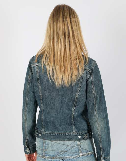 Vintage United Colours of Benetton S denim jacket in blue, 2 of 4