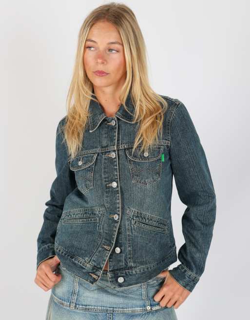 Vintage United Colours of Benetton S denim jacket in blue, 3 of 4