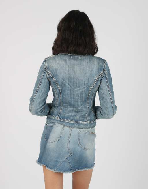 Vintage United Colours of Benetton S denim jacket in blue, 2 of 4