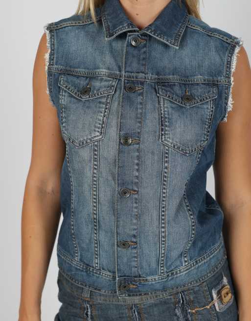 Vintage United Colours of Benetton S denim jacket in blue, 4 of 4