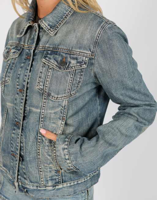 Vintage United Colours of Benetton S denim jacket in light blue, 4 of 4