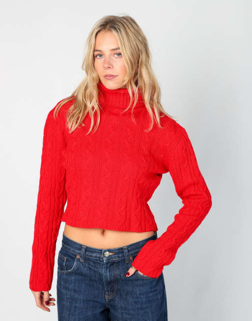 Vintage United Colours of Benetton S knitted jumper in red